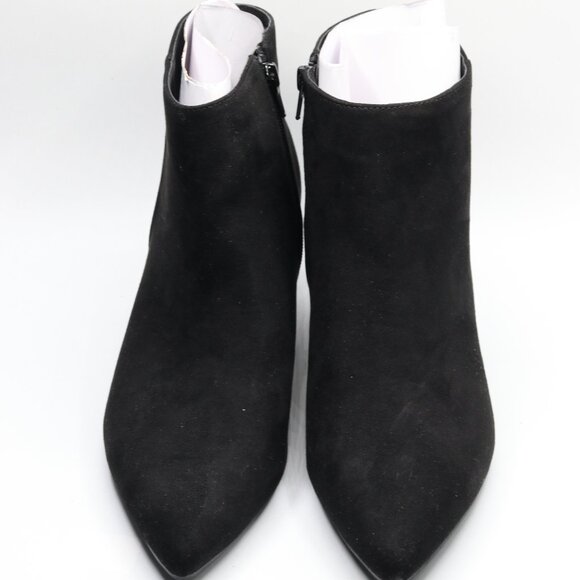 Alfani Womens Armena Faux Suede Pointed Toe Ankle Boots Black 9.5 Medium (B,M) - Picture 1 of 3